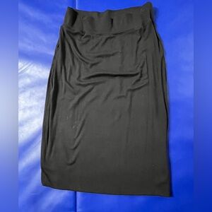 Athleta Encinitas Pencil Skirt Black Ribbed Stretch Knit